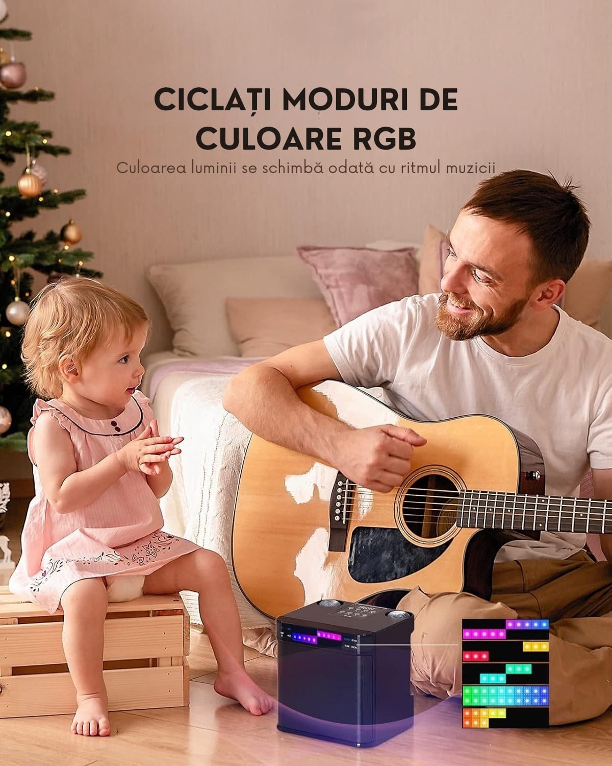 Sistem Audio Bluetooth Karaoke 2 Microfoane Wireless