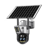 Configurația completă a camerei ZOVIA: unitatea principală, panoul solar, suportul de prindere și accesoriile incluse în pachet.