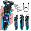 Aparat de ras electric ZOVIA 4 in 1 cu tehnologie avansată, capete rotative 360°, ideal pentru un bărbierit uniform, fără iritații.