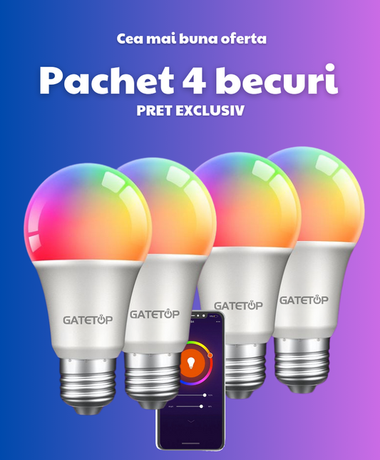 *PACHET 4 BECURI LED RGB* (cea mai buna oferta)