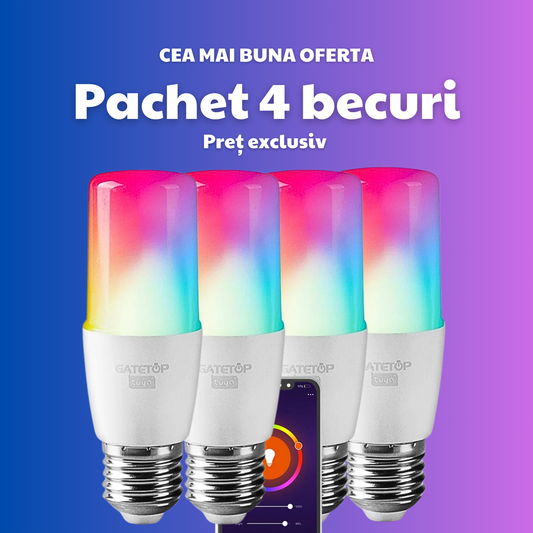 *PACHET 4 BECURI LED RGB* Wi-Fi - Model 2